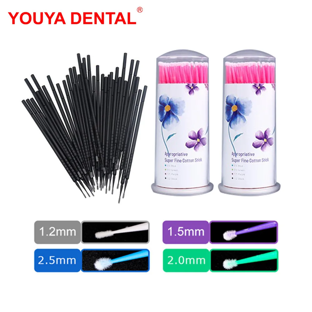 

6pcs Dental Applicators Disposable Applicators Dental Micro Brush Flexible Head Microbrushes Eyelash Dentistry Materials Tools