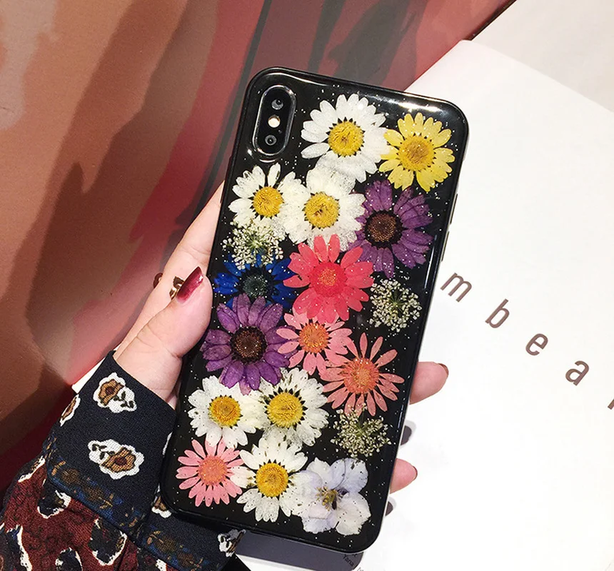 Настоящее сухих и изображениями красочного цветка прозрачный натуральный