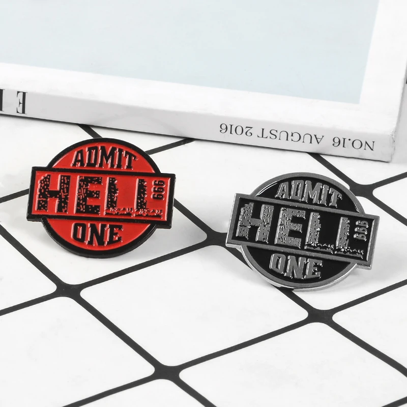 Эмалированная брошь в стиле панк для мужчин и женщин значок виде билета