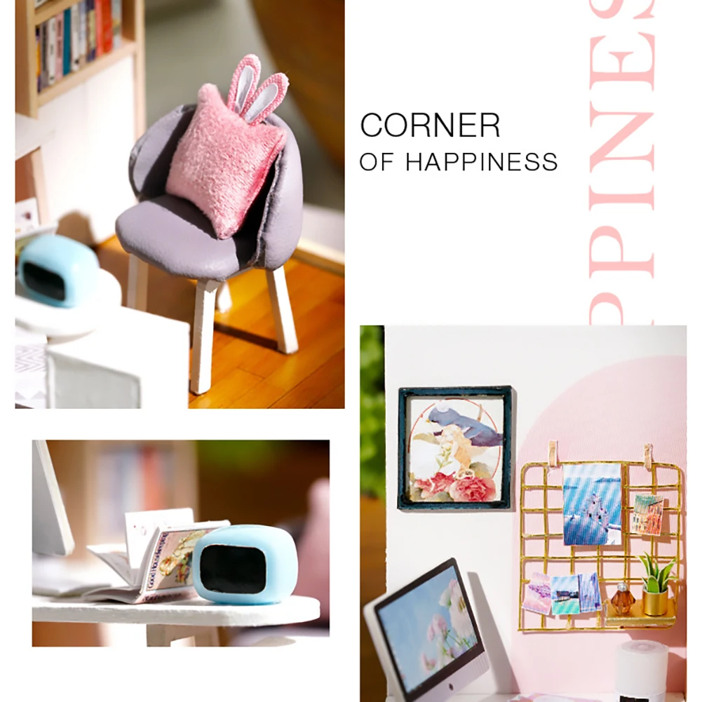 

Doll House Furniture Diy Miniature 3D Wooden Miniaturas Dollhouse Toys For Children Birthday Gifts Casa Kitten Diary