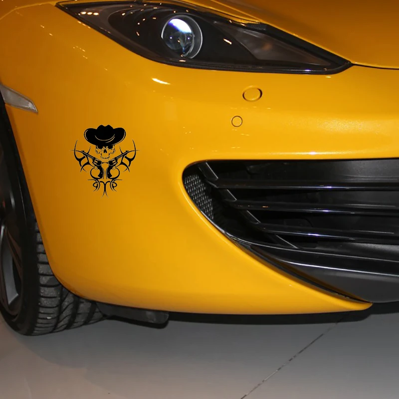 16*13 5 см виниловые наклейки с черепом и пистолетом красивые крутые автомобильные