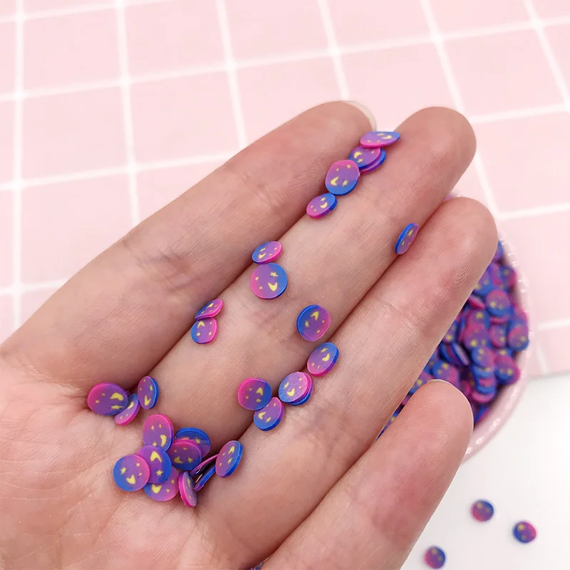 100 г Горячая глина Круглый звездное небо ломтик полимер брызгает для ремесла DIY