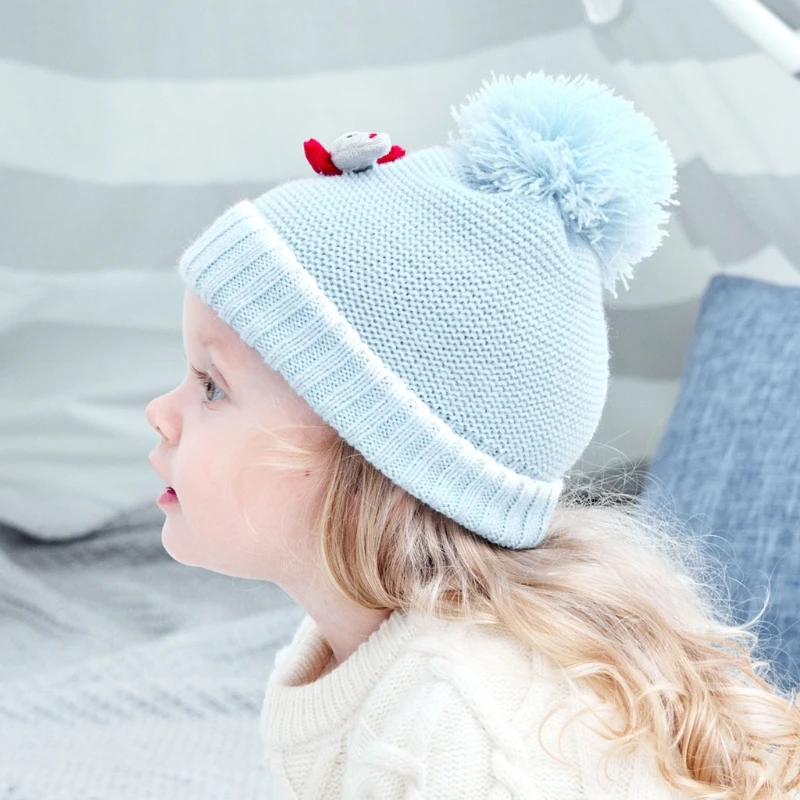 

Зимняя теплая шапка для младенца набор перчаток меховые шапочки шапки рукавицы комплект для детей девочек мальчиков вязаная шерстяная шап...