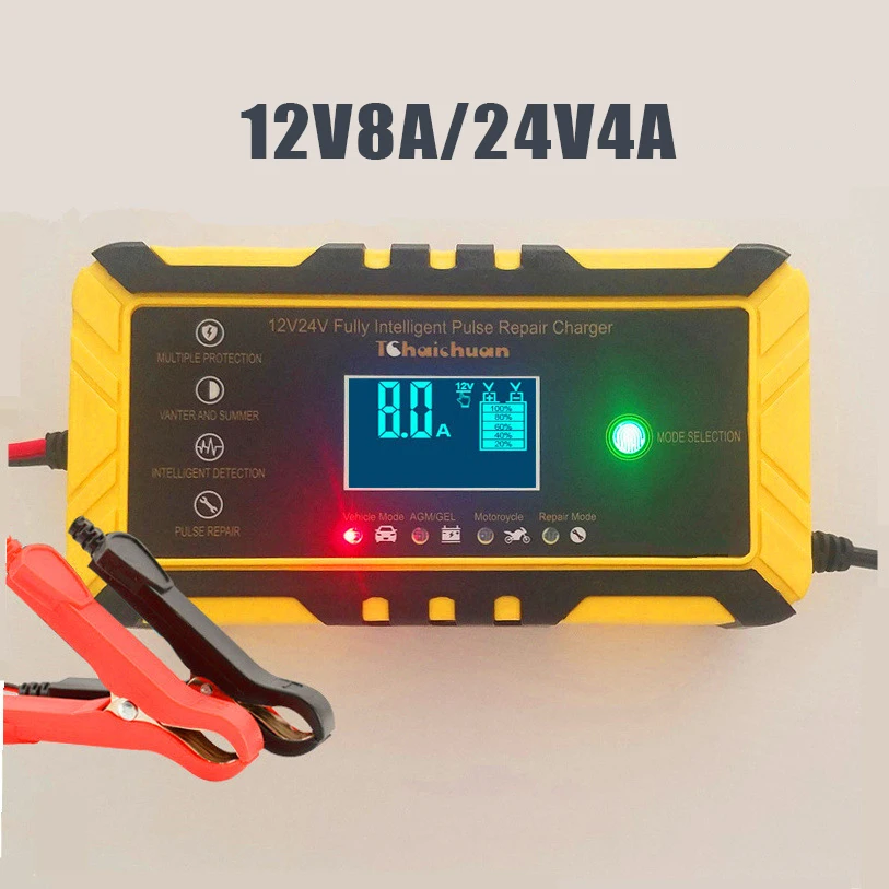 

12v24v automobile battery charger motorcycle intelligent pulse repair battery charger European standard British Standard