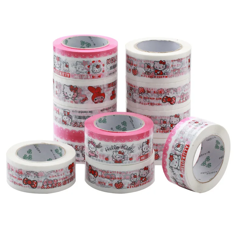 1 шт. HelloKitty my melody мультфильм Kawaii упаковочная лента большой рулон 100 метров белая Нижняя Милая мультяшная анимационная лента ОПП