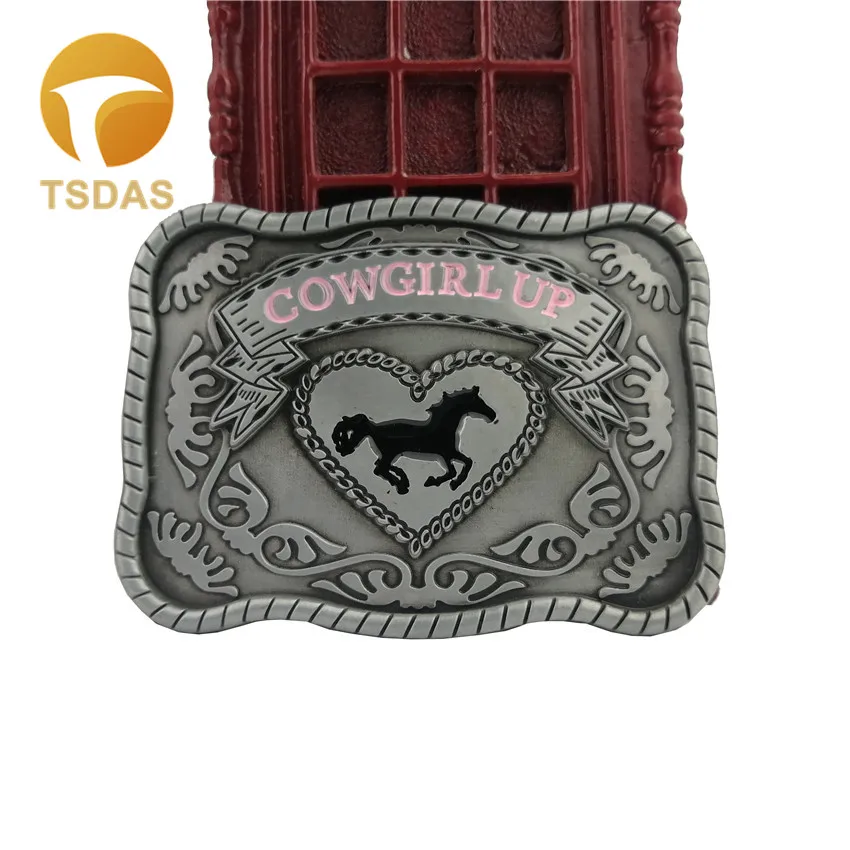Пряжка для ремня ковбойская с серебристой отделкой металлическая пряжка лошадью