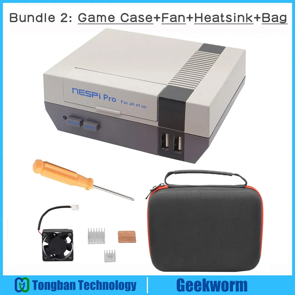 Чехол NESPi Pro с RTC Raspberry Pi 3 B+(Plus) NES FS Стильный чехол с вентилятором и радиаторами Raspberry Pi 3 Model B+, 3B - Цвет: Bundle 2