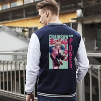 chainsaw man 2021 new mens jacket street baseball uniform jacket trendy brand hip hop loose wild casual unisex couples jacket