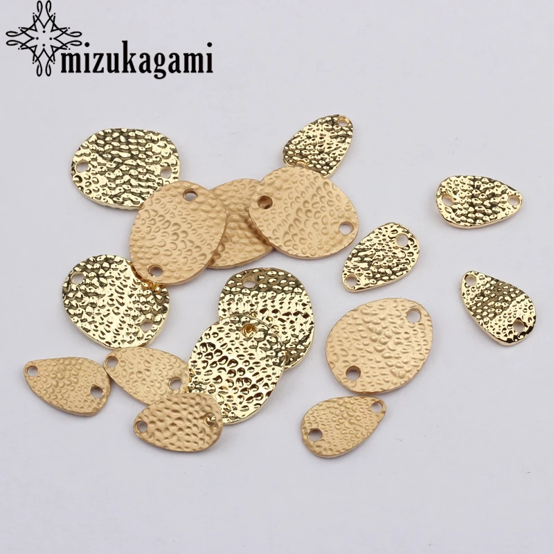 

Zinc Alloy Golden Water Drop Oval Geometry Charms Earrings Connectors 6PCS For DIY Earrings Jewelry Making Finding Accessories