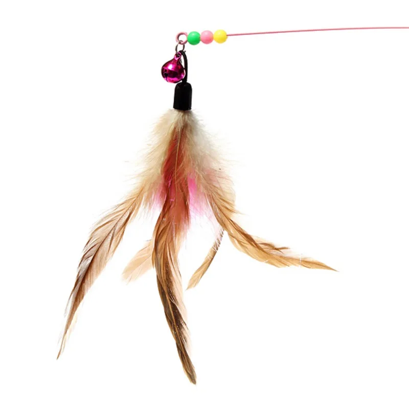 

Puppy Cat Creative Feathers Funny Cats Wire Rods Flying Bell Favorite Cats Toy For Pet Products Pets Feather Toy