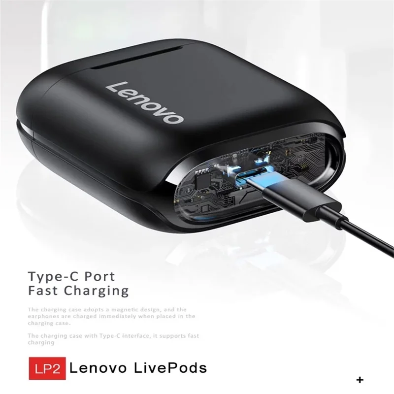 Оригинальные беспроводные наушники Lenovo LP2 TWS Bluetooth 5 0 Двойные стерео басы