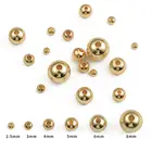 Круглые Медные Бусины с золотым покрытием, 2,534568 мм, круглые бусины с шариковым наконечником, металлические бусины для ювелирных изделий, принадлежности