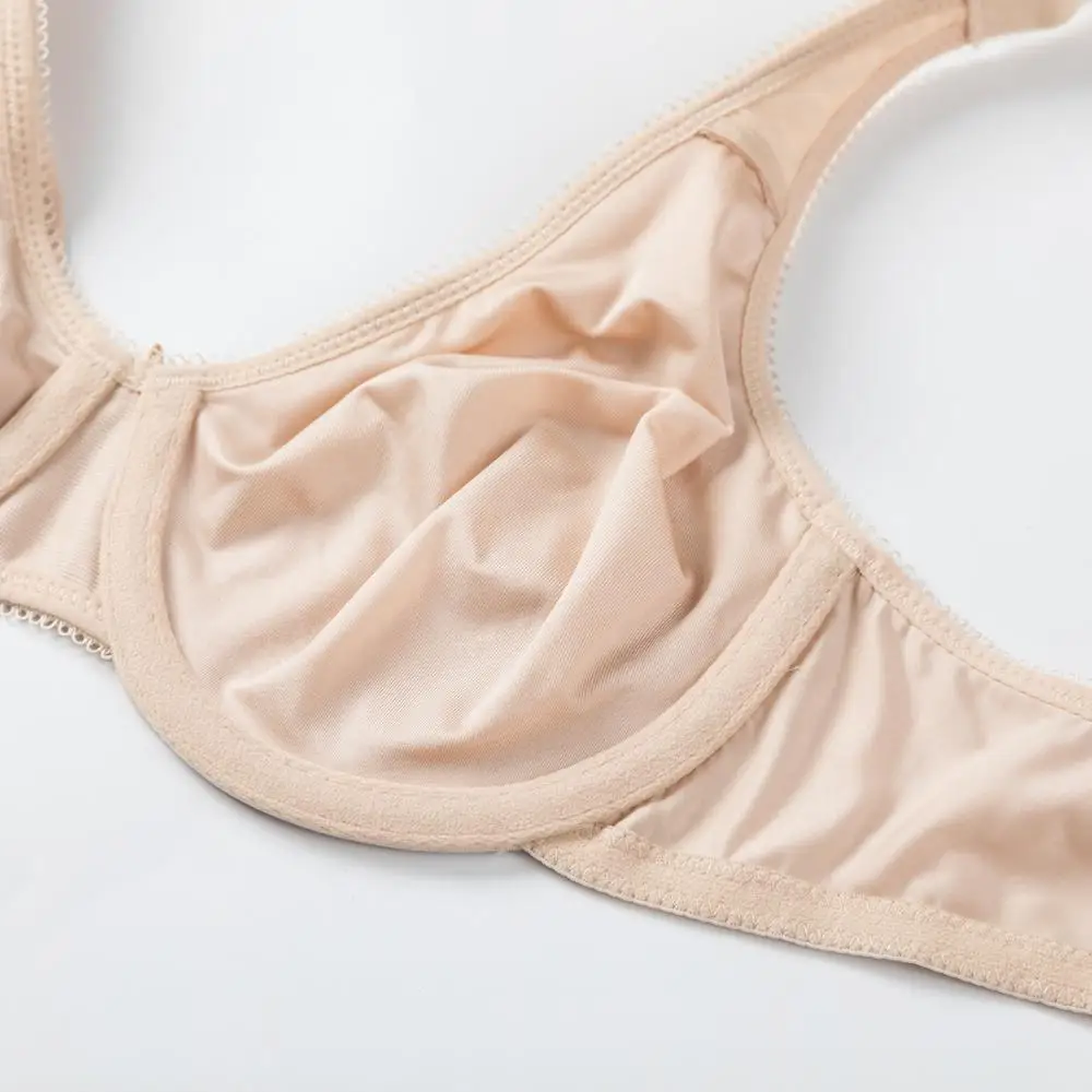 

Hot Sale Women's Smooth Bra Unlined Full Coverage Underwire Support Plus Size 32-44 C D DD E F G