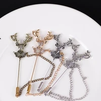 2020 christmas series men and women fashion pins alloy metal chain elk animal pins ladies elegant retro jewelry party gifts