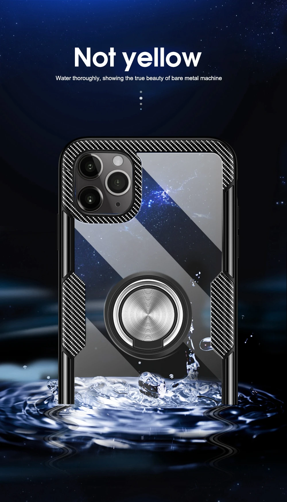 Для iPhone 11 Pro MAX чехол прозрачный закаленное стекло задняя крышка для iPhone XS XR X 8 7 6 6S Plus автомобильный магнитный держатель для колец чехол