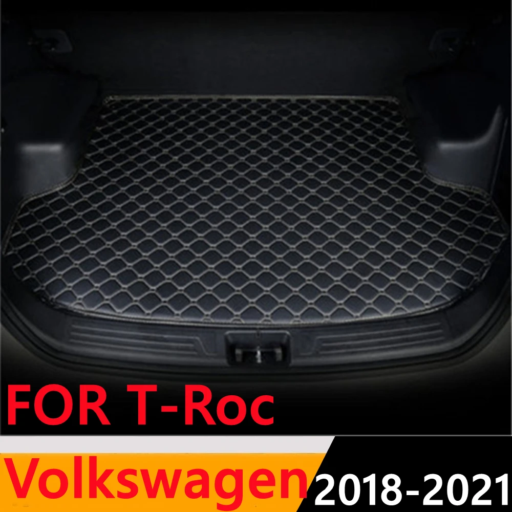 

Sinjayer Car Trunk Mat Waterproof AUTO Tail Boot Carpet Flat Side Cargo Pad Liner Fit For Volkswagen VW T-Roc 2018 2019-2021