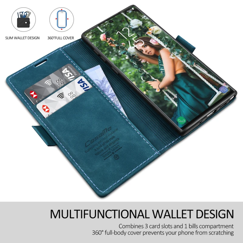 Роскошный кожаный чехол-бумажник для samsung Galaxy Note10 S10 S9 Plus S10e чехол PU флип-чехол для Galaxy A70 A50 A20e A40 чехол - Цвет: Синий