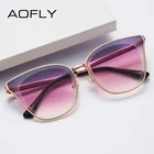 AOFLY кошачий глаз солнцезащитные очки женские 2021 модные роскошные брендовые дизайнерские градиентные солнцезащитные очки Женские винтажные дорожные очки женские UV400