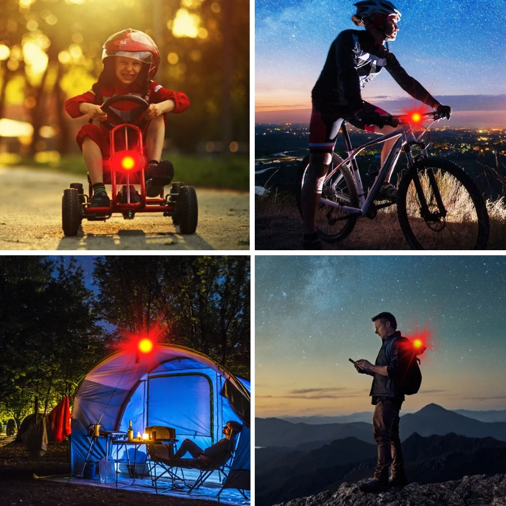 

Bike Rear Lights Mini LED Bicycle Tail Light Helmet Backpack Lights Usb Chargeable IPX6 With 6 Lighting Mode Cycling Rear Light