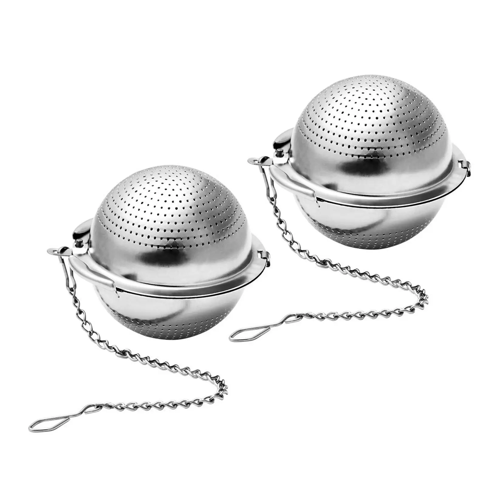 

2pcs Loose Ball Strainer Stainless Steel Ball Tea Infuser Mesh Filter Strainer Tea Leaf Spice Ball with Rope chain Home Kitchen