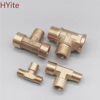 brass pipe fitting male female thread 18 14 38 12 bsp tee type copper fittings water oil gas adapter