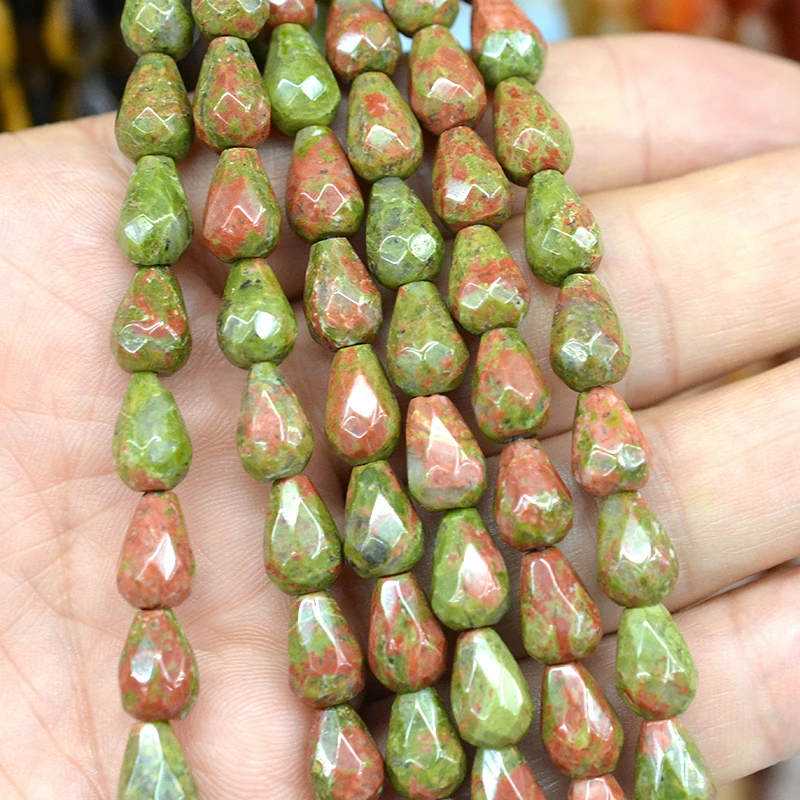 FLTMRH 7x9mm Natural Stone Water drop shape Faceted Agates crystal Scattered beads For jewelry making DIY Necklace Bracelet | Украшения и