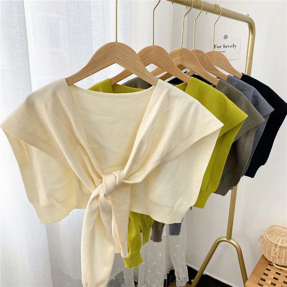 Linbaiway женское ожерелье Съемная отворот вязаное изделие обманка резинки для