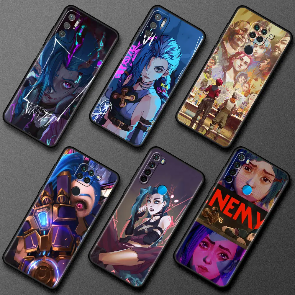 arcane hot anime soft case for xiaomi redmi note 9 8 10 pro 9s 10s 9c nfc k40 9a 7 9t 8t 7a black phone cover silicone shell sac free global shipping