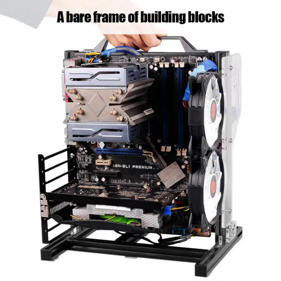 Открытое шасси ATX/M ATX/ ITX вертикальный разгон открытая алюминиевая рамка стойка