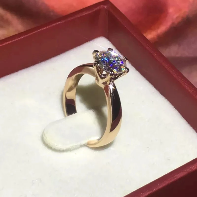 Кольцо из розового золота 18 К 1ct 2ct 3ct DF цветное лабораторное бриллиантовое кольцо сертифицированное высокое качество камень Муассанит отличная круглая огранка