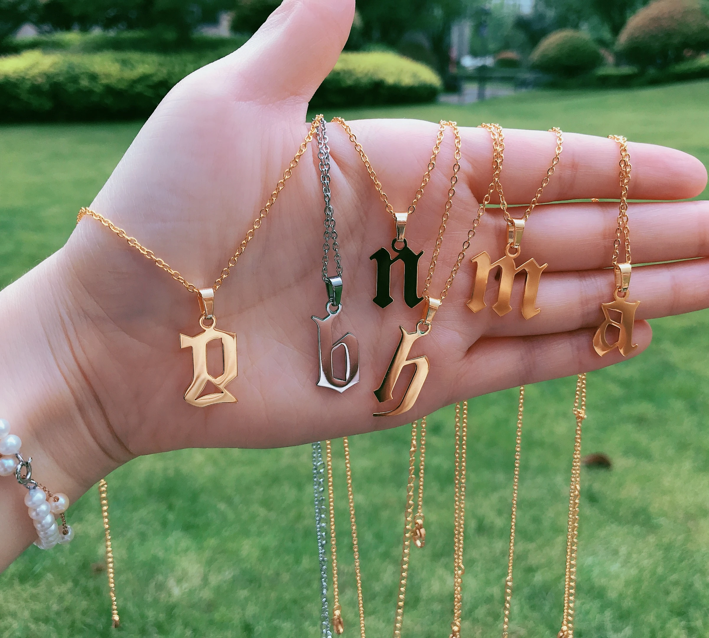 Женское Ожерелье с подвесками в виде букв ювелирные изделия из нержавеющей стали