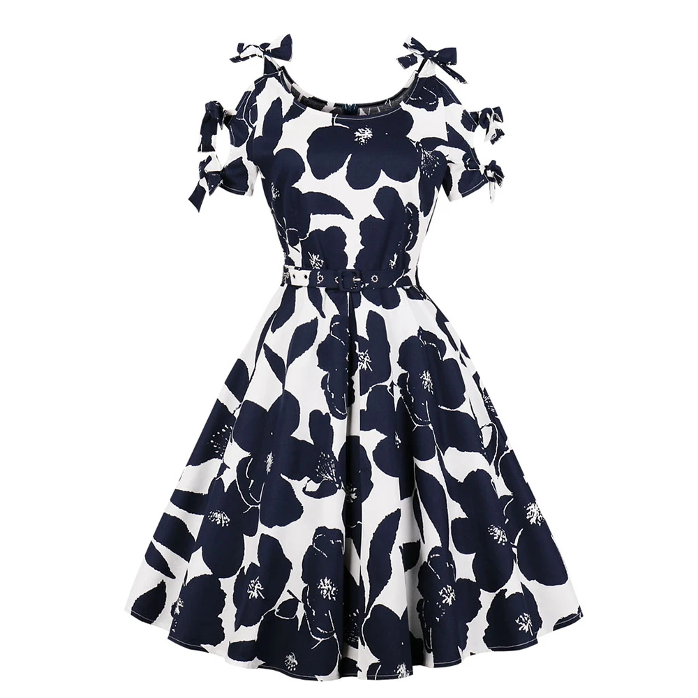 Большой Размеры для женщин с цветочным принтом трапециевидной формы платье