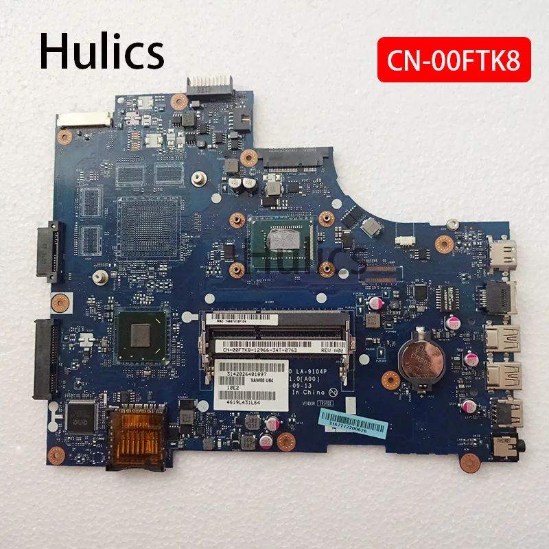 Hulics оригинальный VAW00 LA-9104P Материнская плата ноутбука CN-00FTK8 SR0XF I3-3227U Процессор для