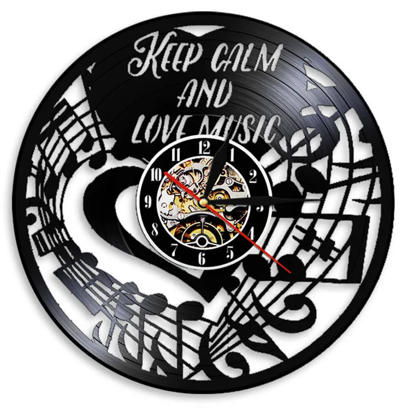 

Acoustic Guitar Wall Clock Modern Design Musical Instrument Silent Vinyl Record Wall Clock With LED Rock N Roll Musical Gift