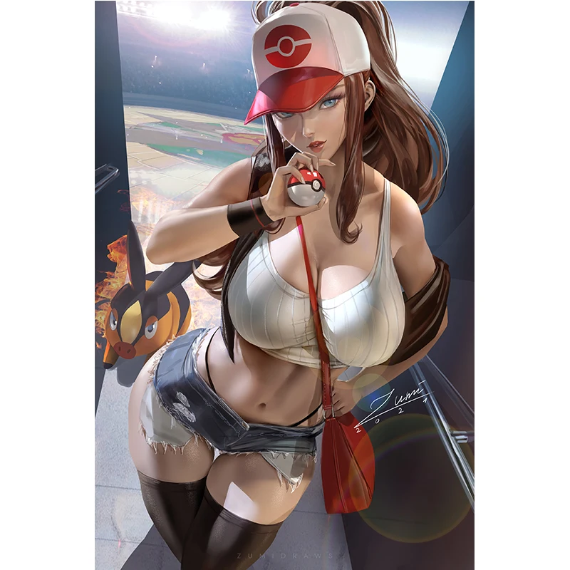 

Monster Adventure Girl Wall Art Posters Custom Cartoon Japanese Anime Character Sexy Woman Canvas Print Picture Paintings Decor