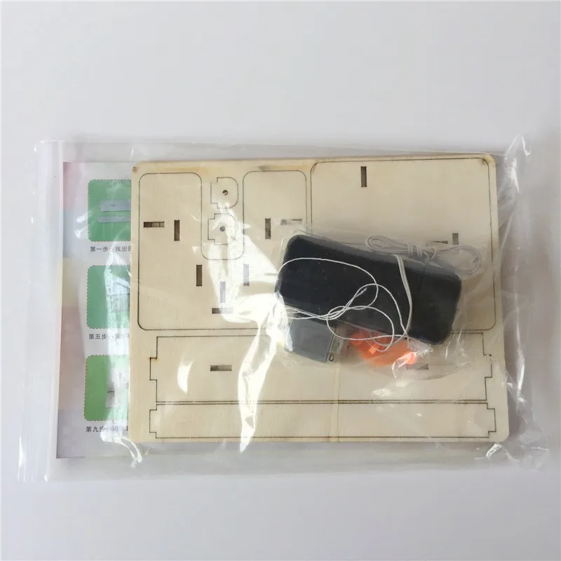 

STEM Wooden Electric Wire-Controlled Lift Elevator Physical Science Experiment Kit Kids DIY Puzzle Assembly Model Toys