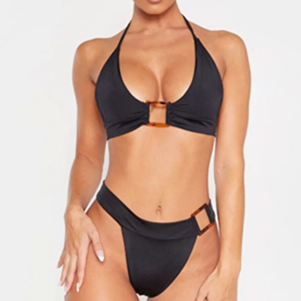 2020 Европа и Америка черные сексуальные стринги бикини пластиковая квадратная