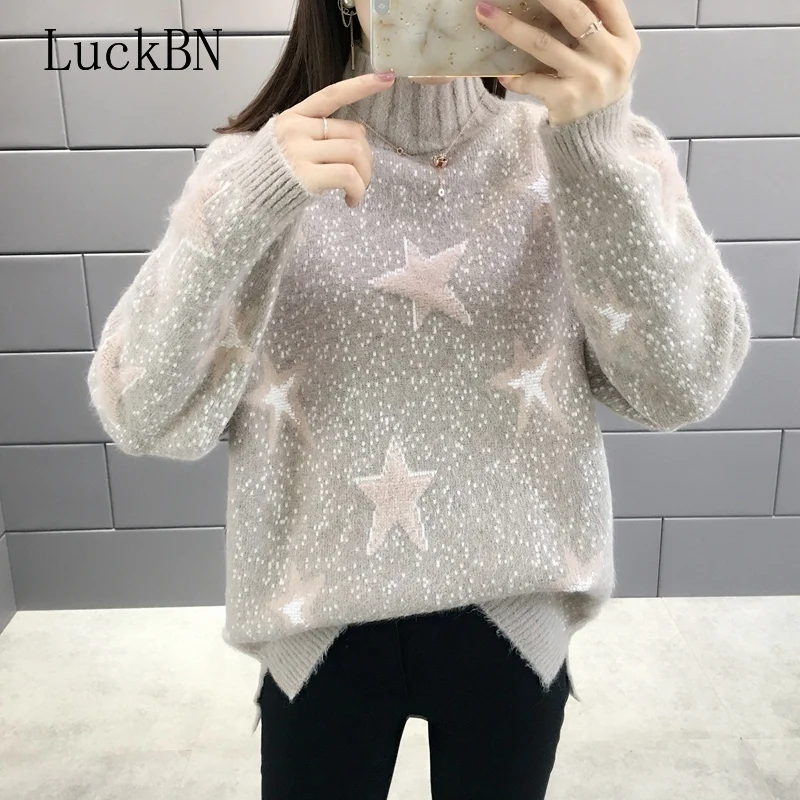 

O Neck Autumn Winter Korean Loose Thicked Sweater Elegant Patchwork Bow Bottom Pullover Pull Femme Knit Jersey Mujer Red 2021