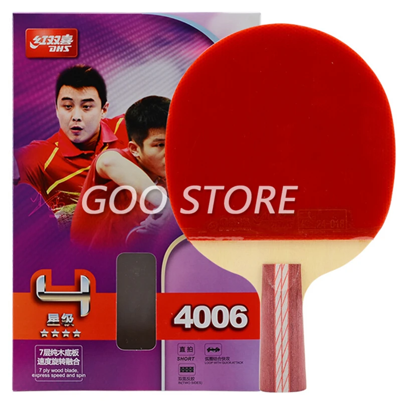 

DHS Table tennis Rackets 4002 4006 with rubber hurricane 3, pips-in racket set ping pong bat paddle