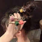 Резинка для волос Sempli 5 цветов ручной работы, Геометрическая повязка на голову с отверстиями, аксессуары для волос с цветами, резинка для волос, бандана