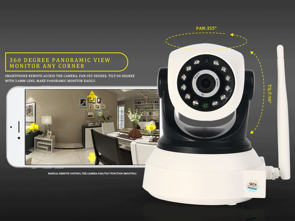 1080P Беспроводная ip-камера wifi HD камера видеонаблюдения Мини сковорода наклон 360 градусов wi fi cctv камера 1080P детский монитор аудио