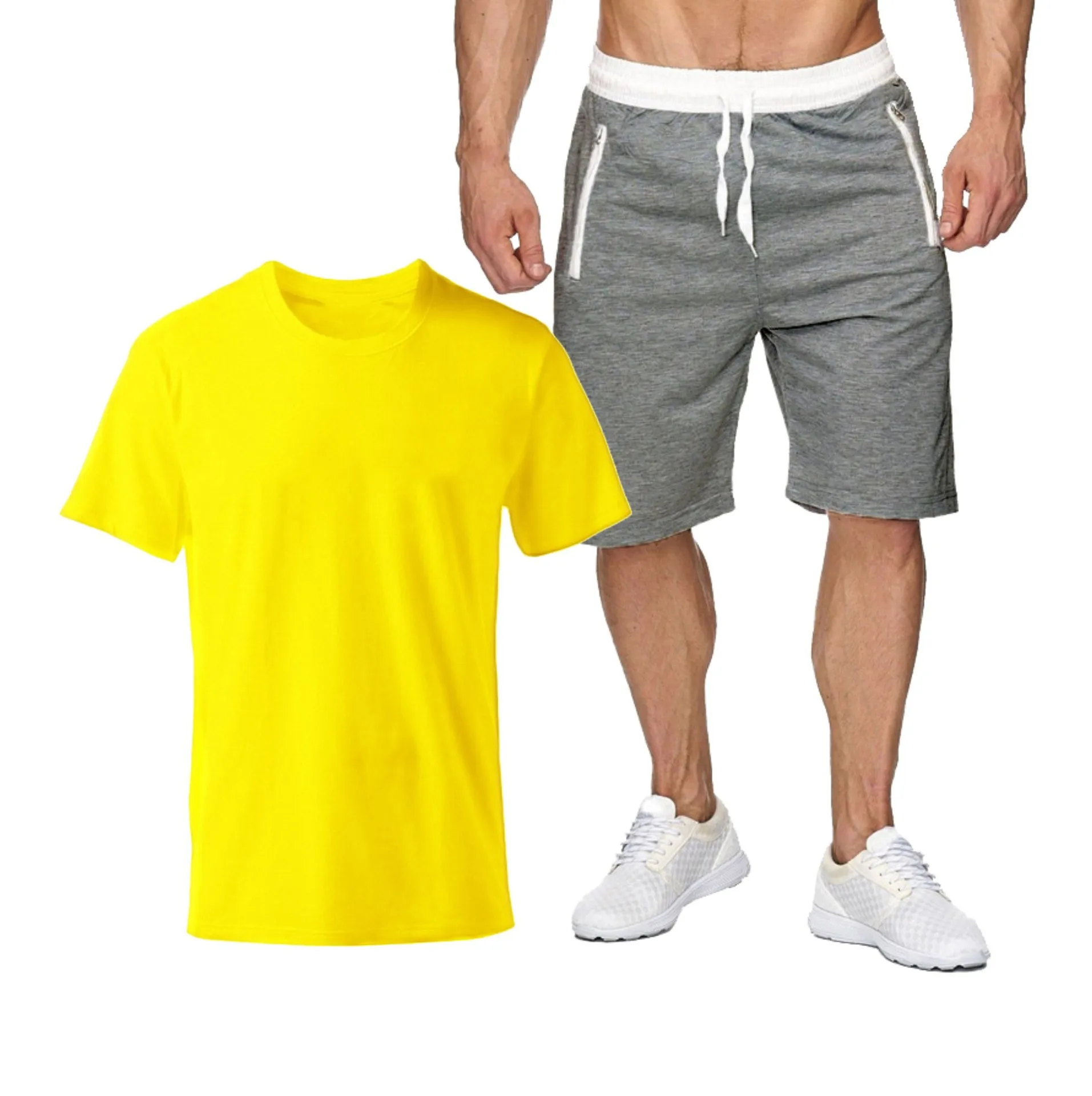 

New summer men's sports casual shorts running short sleeve set