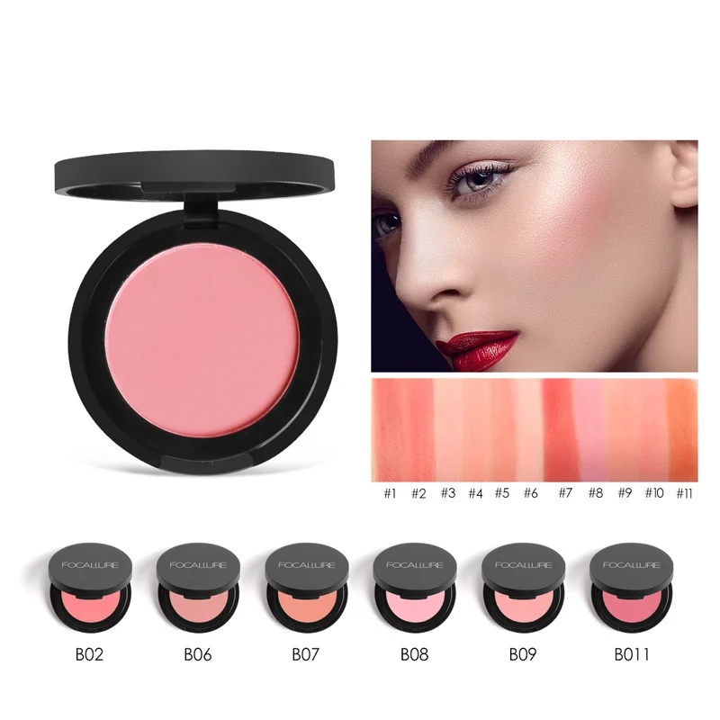 FOCALLURE 11 цветов для лица минеральный пигмент румяна порошок Brozer comestics