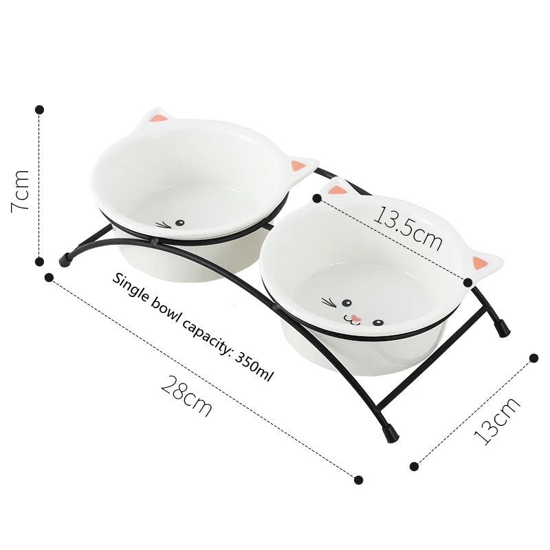 

Non-slip Cat Bowls Ceramic Bowls Pet Food Water Bowl with Iron Bracket Stand Food Ceramic Bowl for Cats Dogs Bowl Pet Supplies