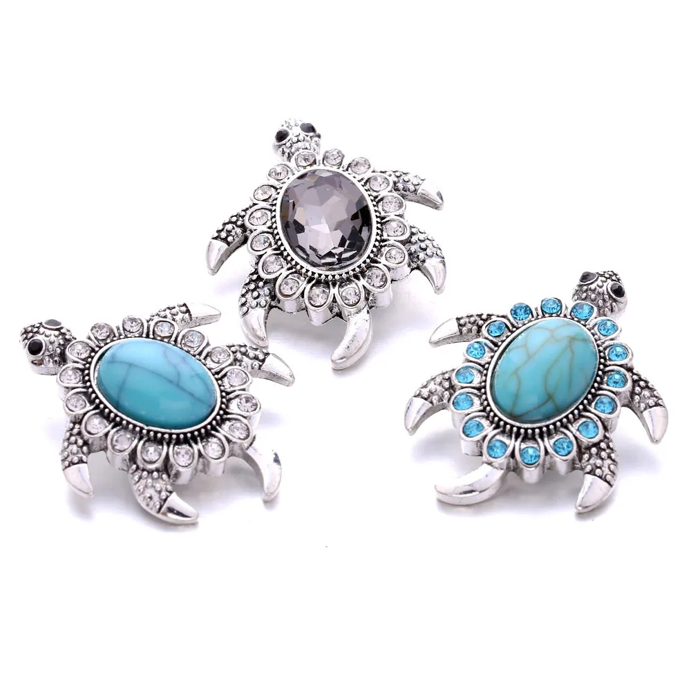 10 шт./лот 18 мм защелкивающиеся ювелирные изделия черепаховый Камень Стразы