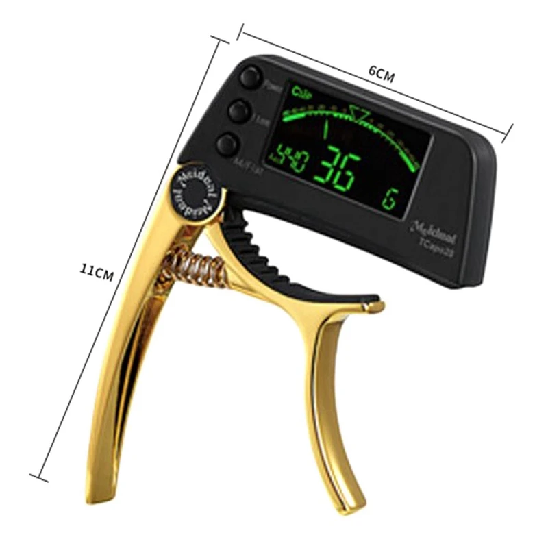 

Meideal Multifunctional LCD Electronic Guitar Capo Tuner for Guitar Bass TCapo20 SS