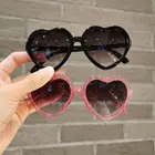 Детские солнцезащитные очки для девочек, круглые уличные очки в оправе в форме сердца с кристаллами, прекрасные солнечные очки для детей