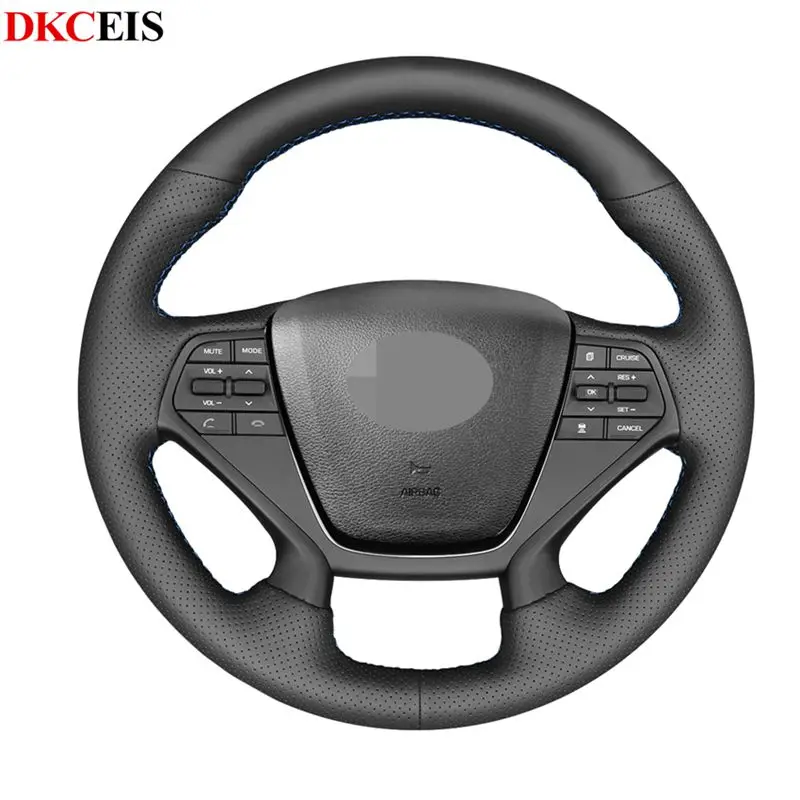 Сшитая вручную Черная мягкая искусственная кожа для Hyundai Sonata 9 2017 2016 2015 (4