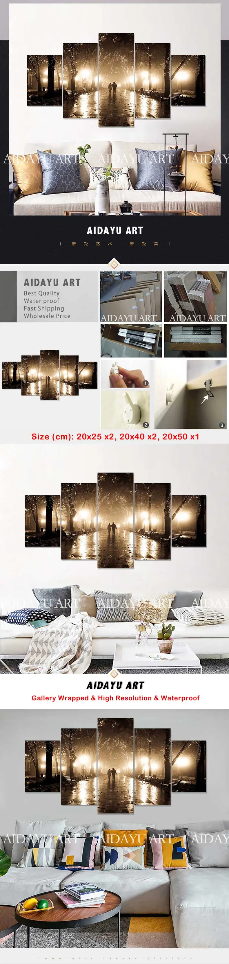 Обрамленная картина написанная в стиле модерн, печать на холсте Wall art Для Офис украшен растягивается готовы повесить