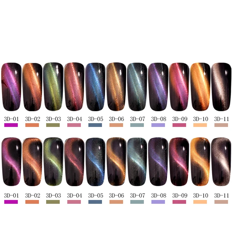 0 5 г 11 цветов магнитный 3D эффект кошачьих глаз Пудра с кистью блеск пыль гель лак